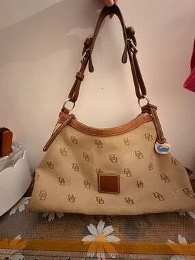Dooney & Bourke Monogram Canvas East West Slouch Shoulder Bag
